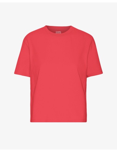 Organic Boxy Crop Tee - Red Tangerine Faites des économies